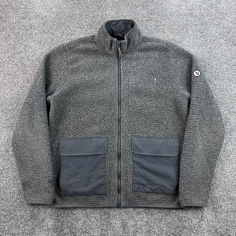 Vuori Alpine Sherpa Jacket Women's M Gray Full Zip Fleece Pockets V543